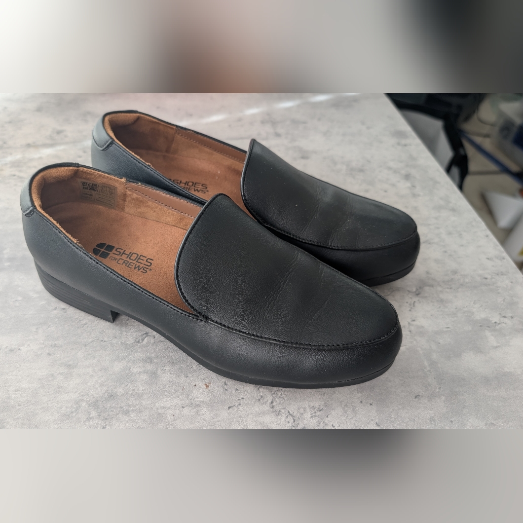Shoes For Crews Women's Black Slip-On Loafers